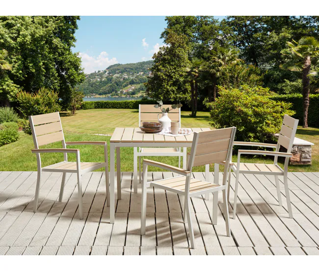 Mesa de jardín 95 x 95 cm crema PRATO