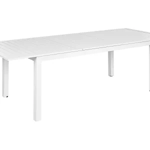 Mesa de jardín extensible skaloma 180/240 cm 90 cm metálico blanco Resistente las Manchas