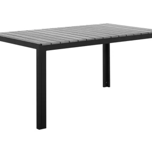 Mesa de jardín gris/negro 150 x 90 cm COMO con 4 Sillas Incluidas