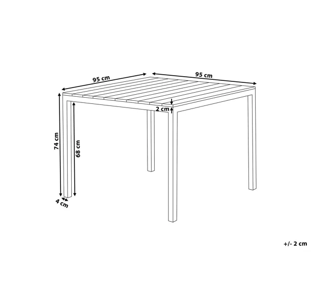 Mesa de jardín 95 x 95 cm hueso PRATO