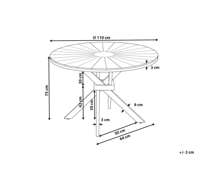 Mesa de jardín Madera Madera clara CISSONE para 6 Personas