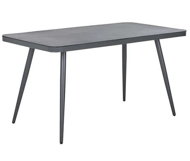 Mesa de jardín de metal gris turbio 140 x 80 cm LIPARI en Color Negro Mate