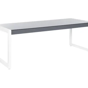 Mesa de jardín de metálico gris/blanco crema 210 x 90 cm BACOLI