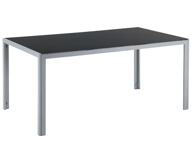 Mesa de jardín de metálico negro/plateado 160 x 91 cm CATANIA para 6 Personas