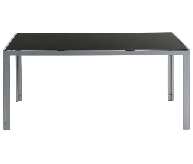 Mesa de jardín de metálico negro/plateado 160 x 91 cm CATANIA para 6 Personas
