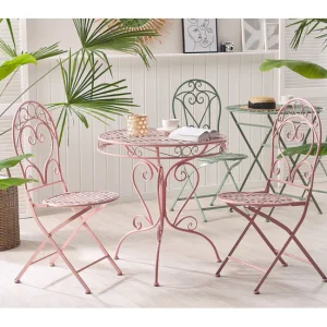 Mesa de jardín de metálico rosa ⌀ 70 cm ALBINIA