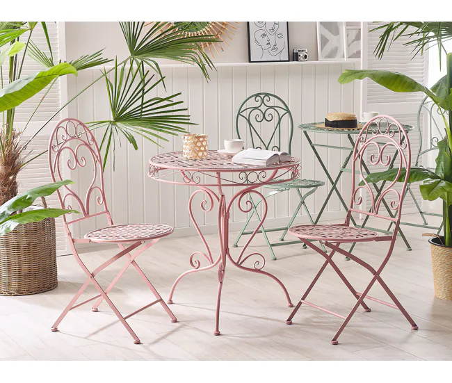 Mesa de jardín de metálico rosa ⌀ 70 cm ALBINIA