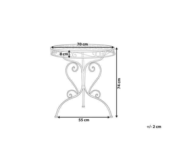 Mesa de jardín de metálico rosa ⌀ 70 cm ALBINIA
