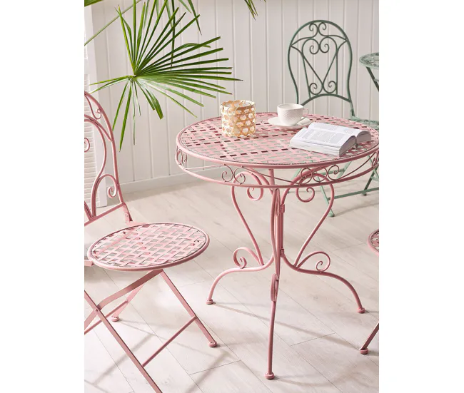 Mesa de jardín de metálico rosa ⌀ 70 cm ALBINIA