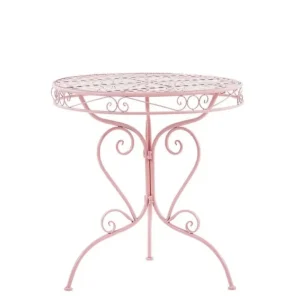 Mesa de jardín de metálico rosa para Terraza y Balcón