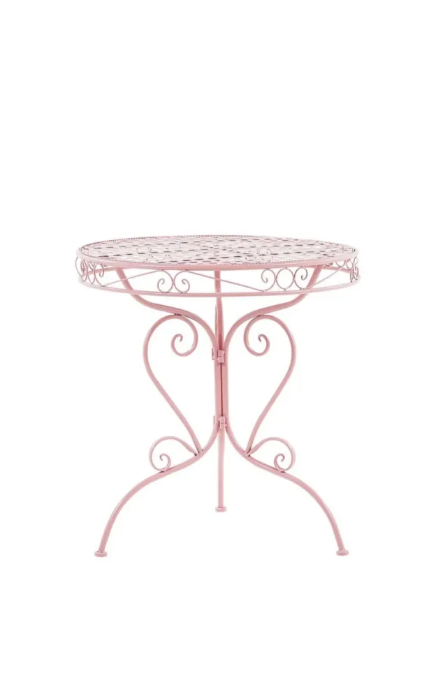 Mesa de jardín de metálico rosa para Terraza y Balcón