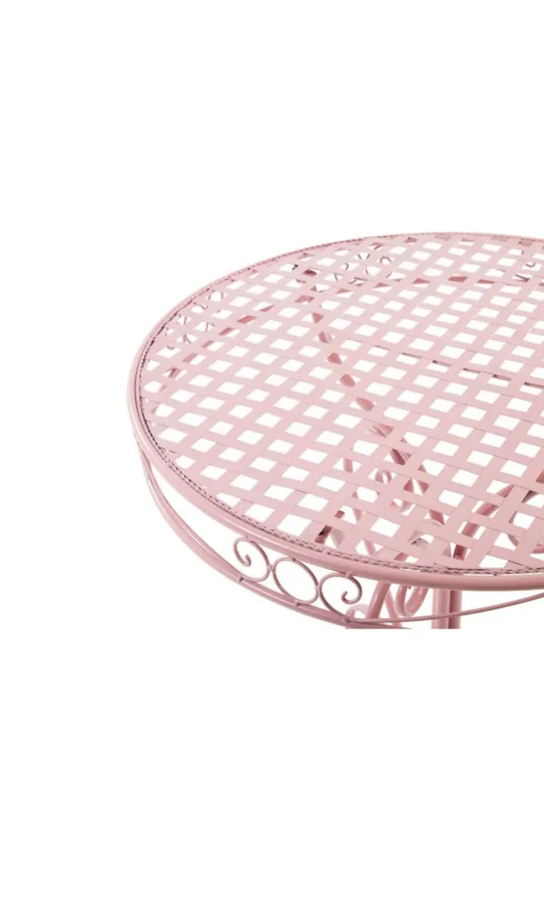 Mesa de jardín de metálico rosa para Terraza y Balcón