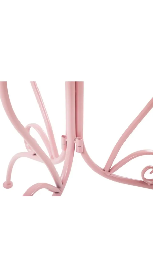 Mesa de jardín de metálico rosa para Terraza y Balcón