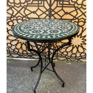 MESA JARDÍN MOSAICO ANDALUSÍ - ZELIGE AZULEJOS FEZ - MODELO OUARSASAT para Terraza y Balcón