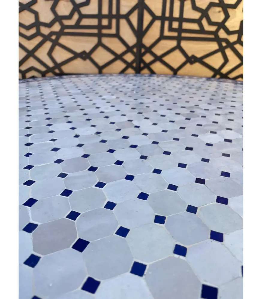MESA JARDÍN MOSAICO ANDALUSÍ - ZELIGE AZULEJOS FEZ - MODELO DAR ALBAIDA Material WPC