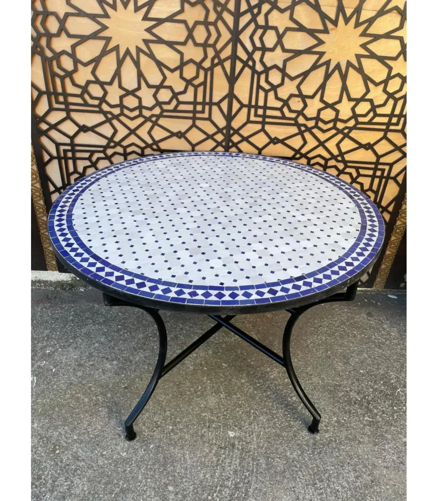 MESA JARDÍN MOSAICO ANDALUSÍ - ZELIGE AZULEJOS FEZ - MODELO DAR ALBAIDA Material WPC