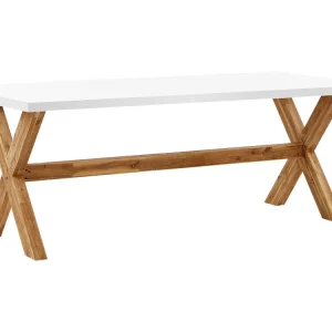 Mesa de jardín olbia 200 cm 100 cm cemento blanco en Aluminio Fundido