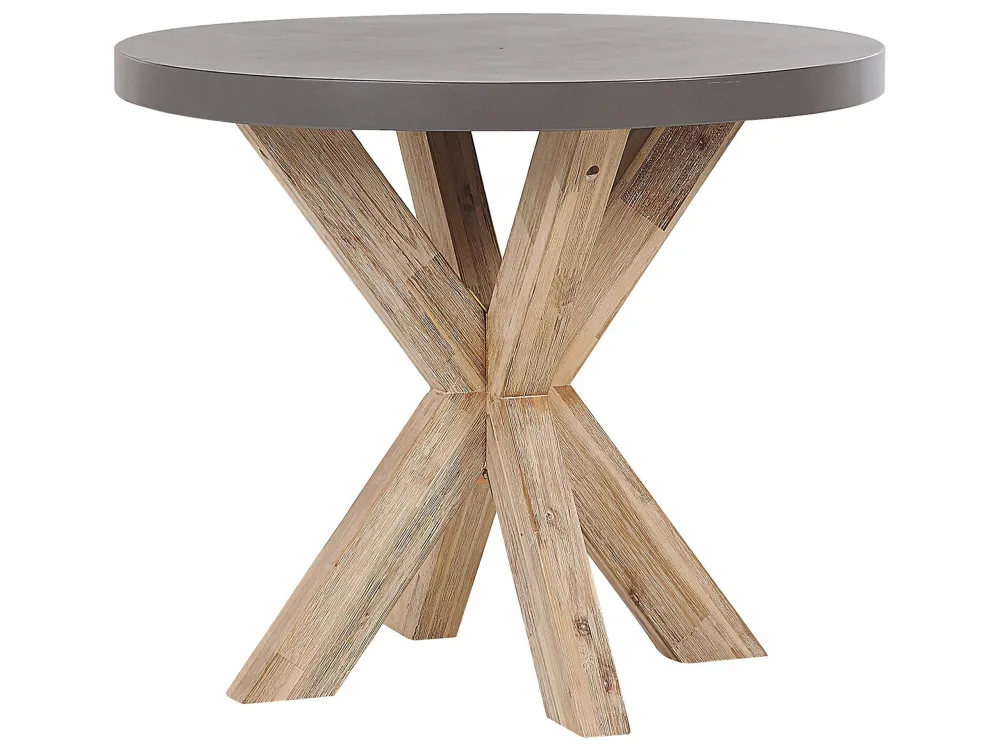 Mesa de jardín olbia 90 cm 90 cm cemento gris con Base de Parasol