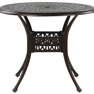 Mesa de jardín para 4 personas ancona 90 cm 90 cm metal marrón sombrío