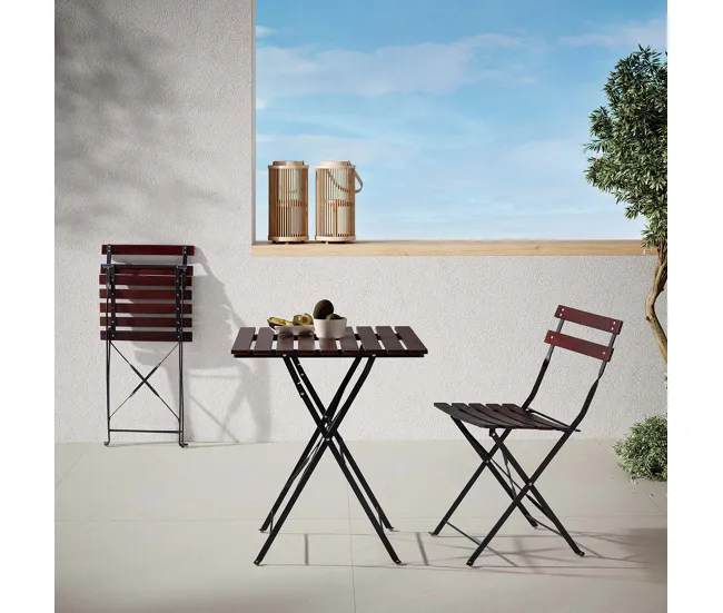 Mesa de Jardín Plegable Agata de Madera y Metálico