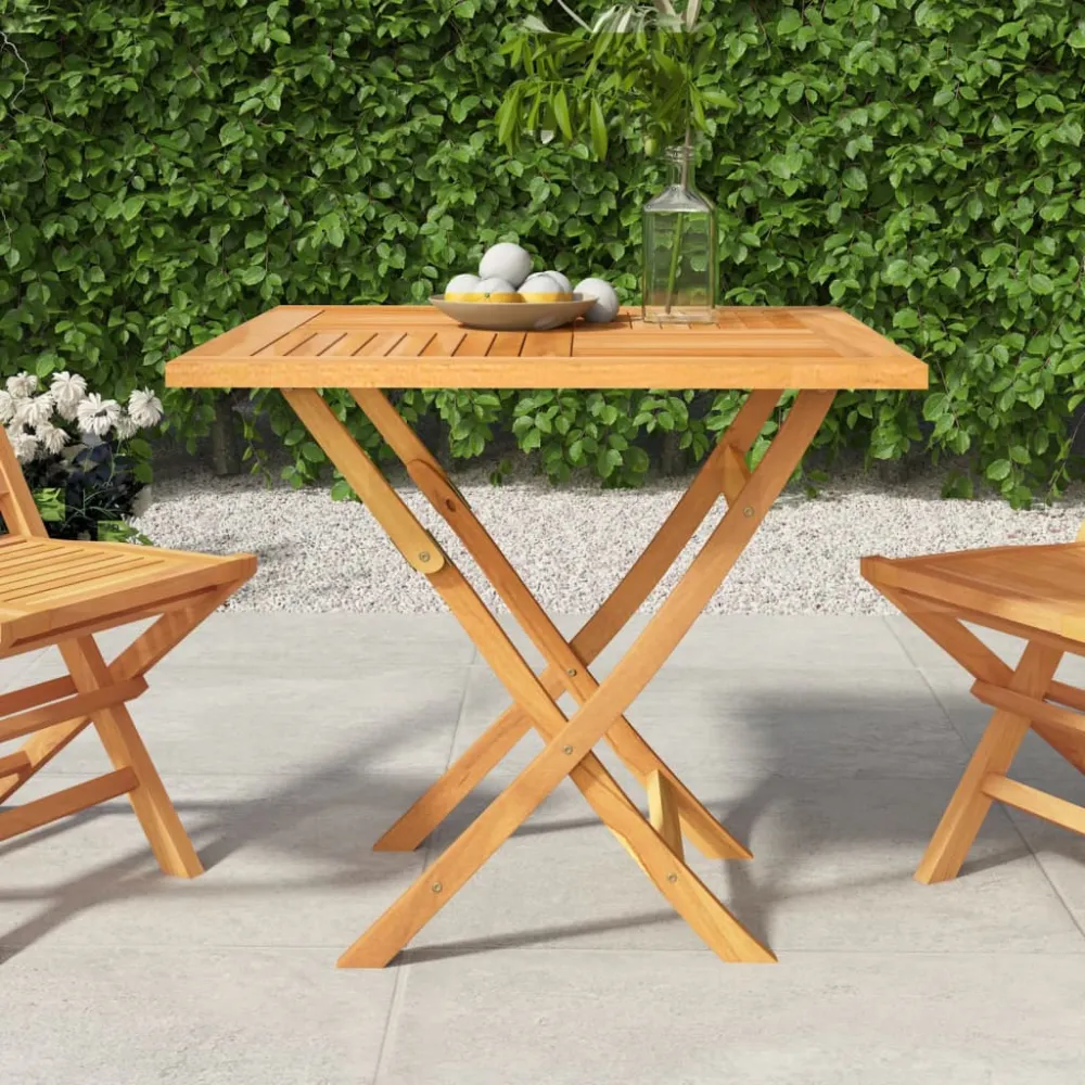 Mesa de jardín plegable madera de teca maciza 85x85x76 cm es5247