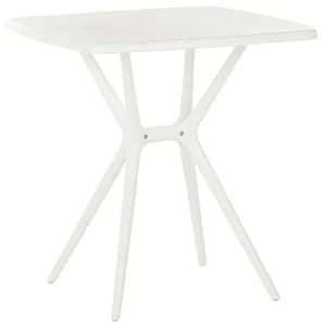 Mesa de jardín sersale 70 cm 70 cm blanco | Plegable | Portátil