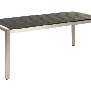 Mesa de jardín vernio 180 cm 90 cm acero negro/plateado