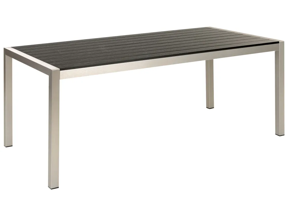 Mesa de jardín vernio 180 cm 90 cm acero negro/plateado