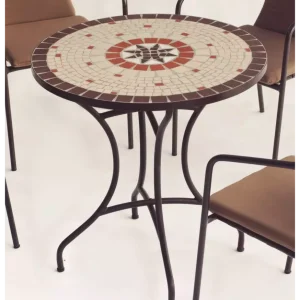 Mesa de mosaico para terraza y jardín sicilia en Color Negro Mate