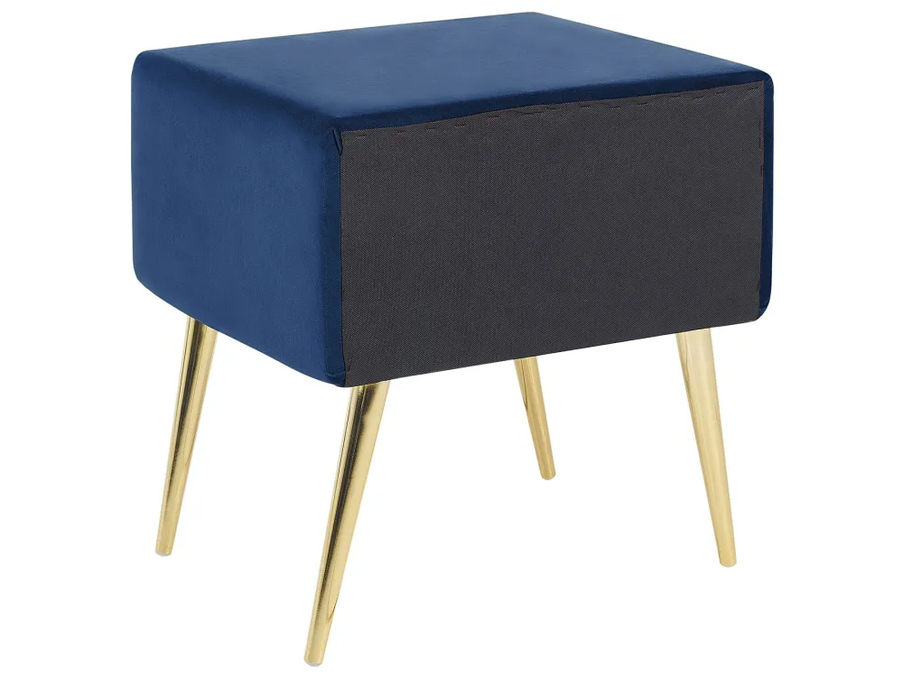 Mesa de noche de terciopelo azul marino/dorado Resistente las Manchas