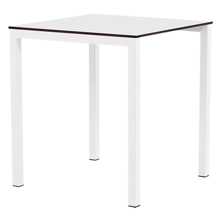 Mesa para Restaurante Cuadrada Metálico Blanca con Base de Parasol