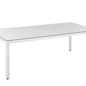 Mesa Plegable Mesa de jardín italy 220 cm 100 cm vidrio blanco