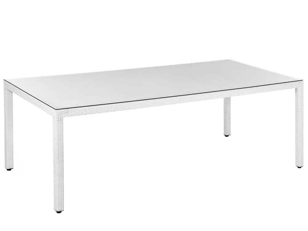 Mesa Plegable Mesa de jardín italy 220 cm 100 cm vidrio blanco