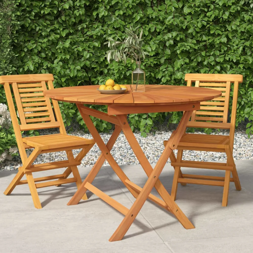 Mesa Plegable Mesa de jardín plegable madera maciza de teca ø 85x75 cm