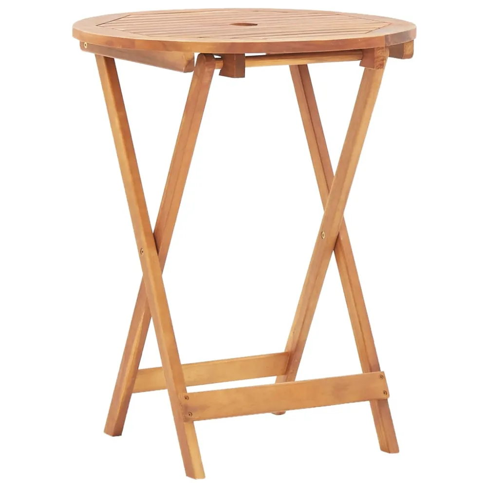 Mesa Plegable Mesa plegable de jardín de madera maciza de acacia 60x75 cm