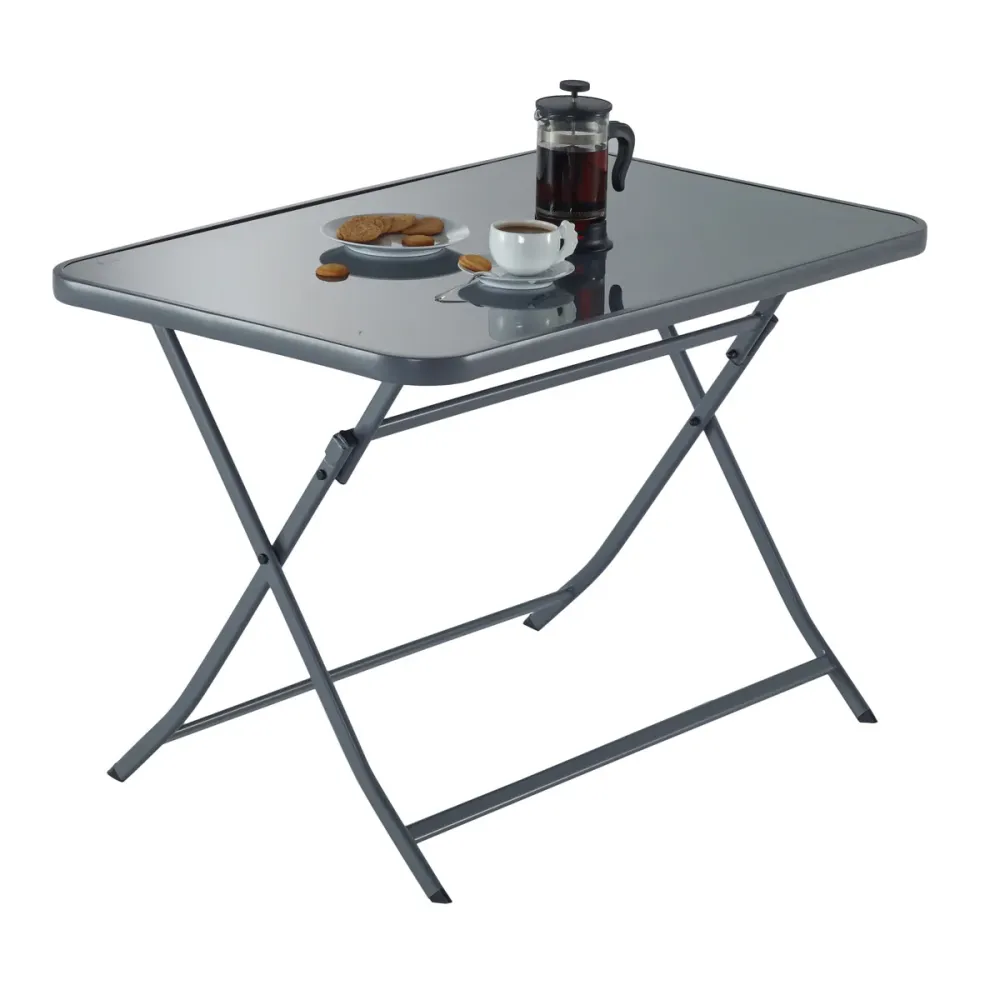Mesa Plegable Naterial Mesa de Jardín Plegable de Acero Apta para Exterior, Modelo Emys