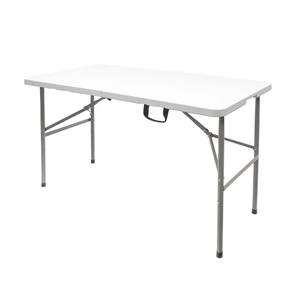 Mesa Plegable Rectangular HDPE 122x61x74 cm. Color Blanco Resistente las Manchas