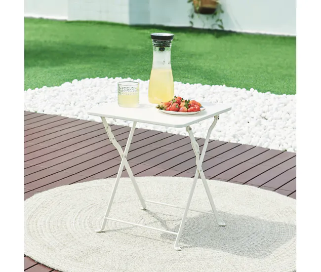 Mesa plegable Vegårshei acero 45x40x40 cm - Blanco en Aluminio Fundido