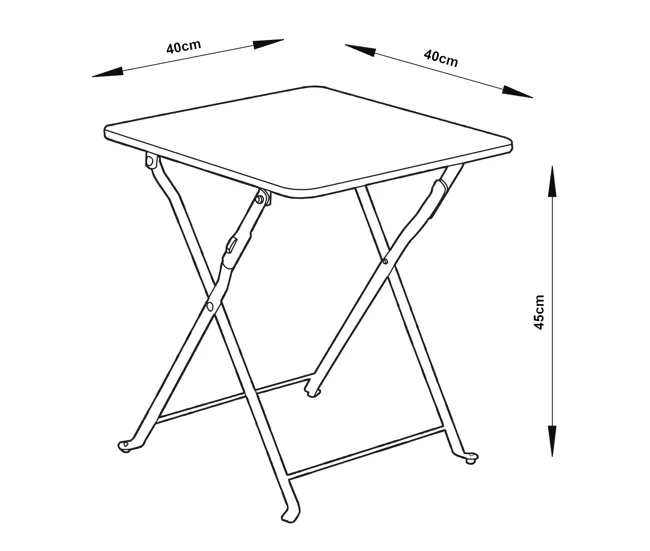 Mesa plegable Vegårshei acero 45x40x40 cm - Blanco en Aluminio Fundido