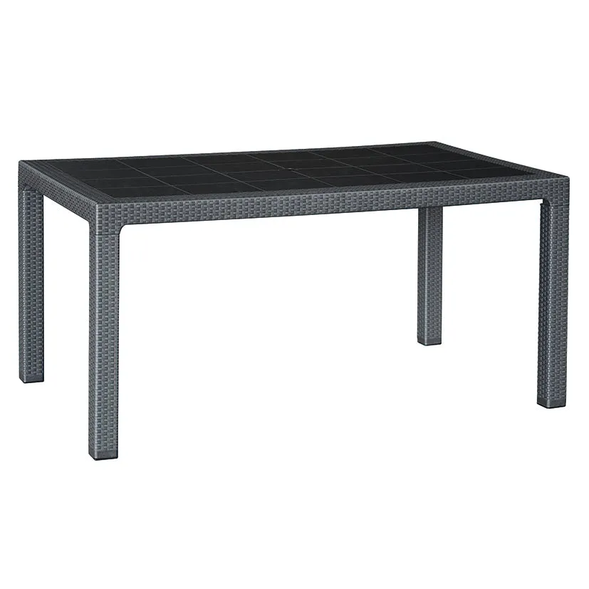 Mesa rectangular para jardín serie Elegance para 6 Personas Antracita