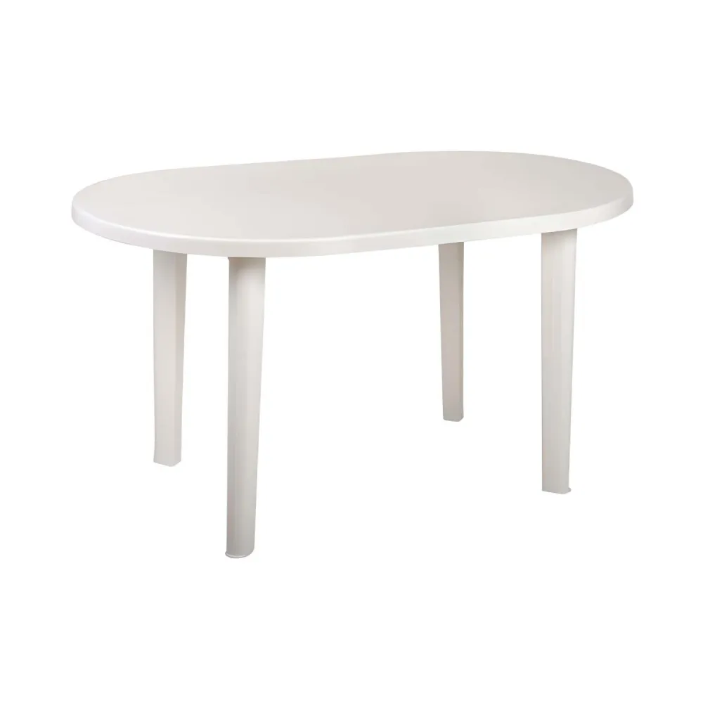 Mesa de resina oval breeze blanco 137x85x72cm o91