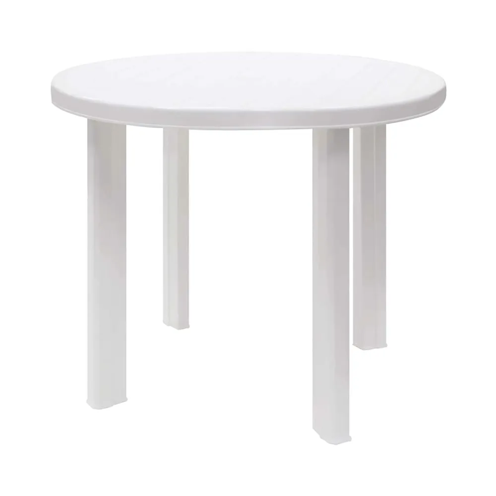 Mesa de resina redonda zentro blanca ø89x72cm o91 para 6 Personas