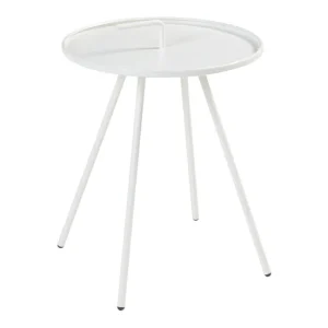 Mesa terraza Fosen redonda con asa acero - Blanco con Base de Parasol