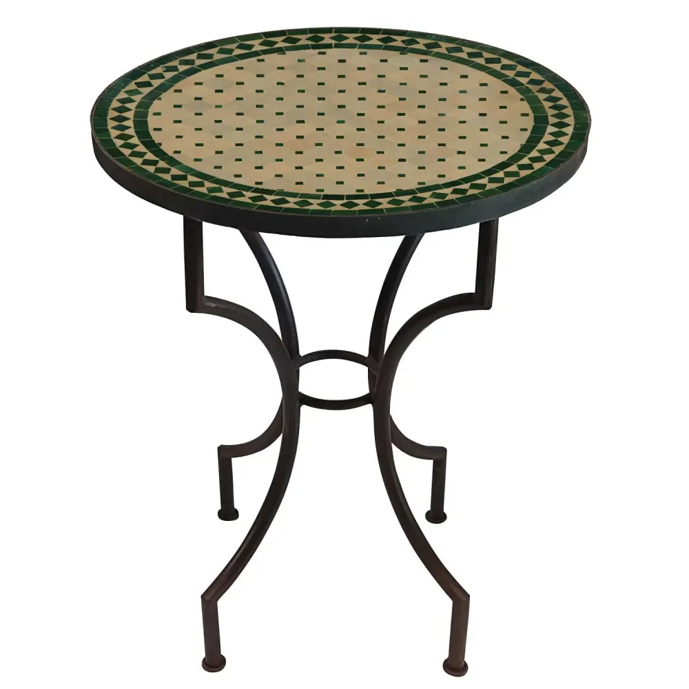 Mesa de terraza 60 cm, mesa mosaico con Vidrio Templado