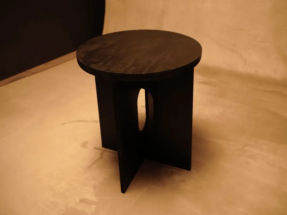 Plegable y Portátil Mesa auxiliar de Madera estilo japandi negro mate