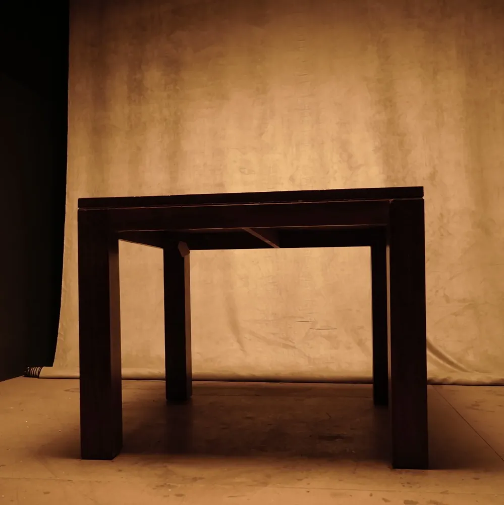 Plegable y Portátil Mesa cuadrada de madera maciza marrón - Estilo minimalista rústico