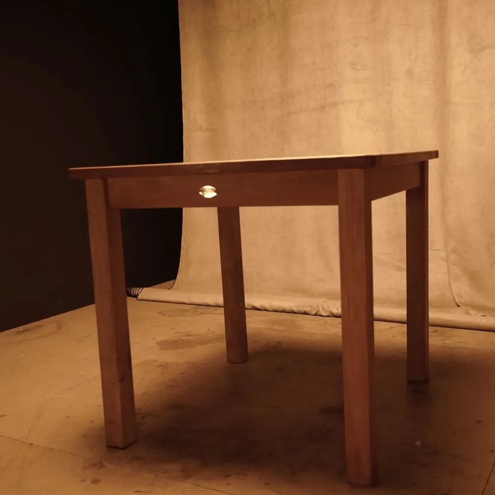 Plegable y Portátil Mesa de exterior de madera 80x80 estilo rústico