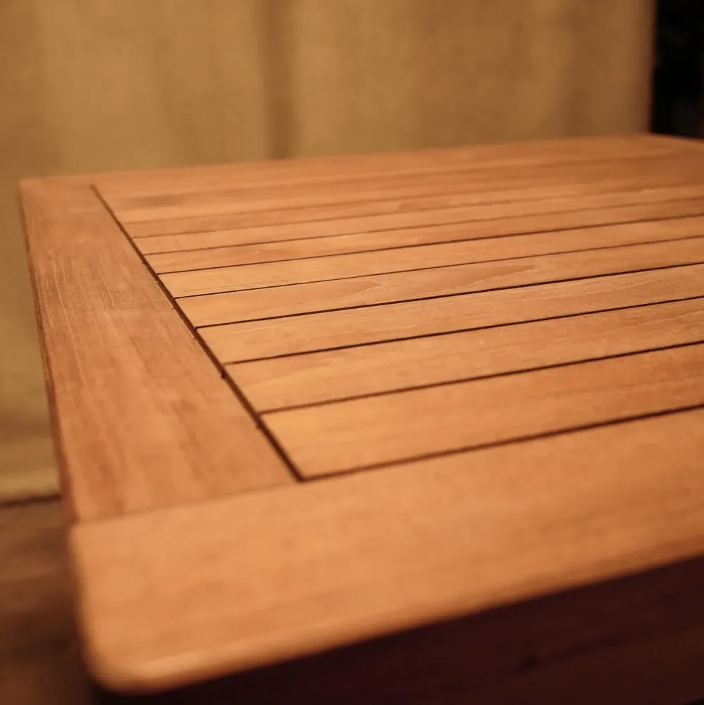 Plegable y Portátil Mesa de exterior de madera 80x80 estilo rústico