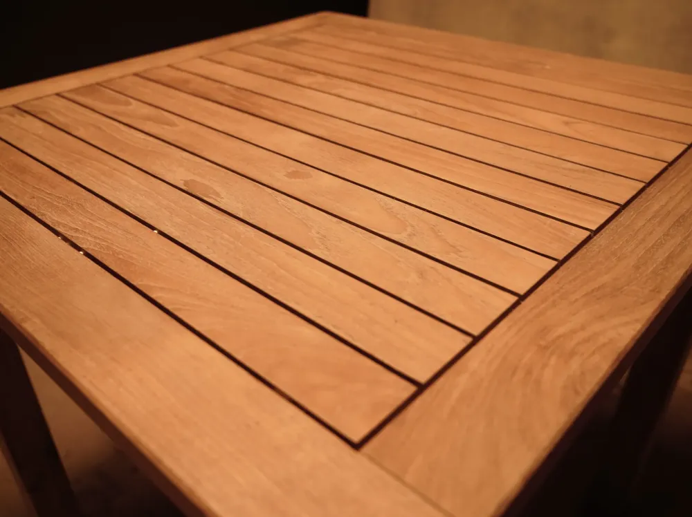 Plegable y Portátil Mesa de exterior de madera 80x80 estilo rústico