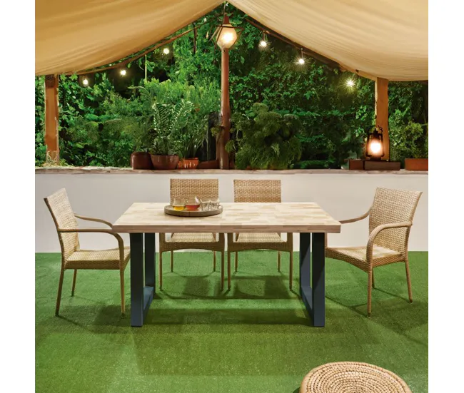 Plegable y Portátil Mesa de exterior Masi Roble salvaje - Antracita 160 x x 76 cm